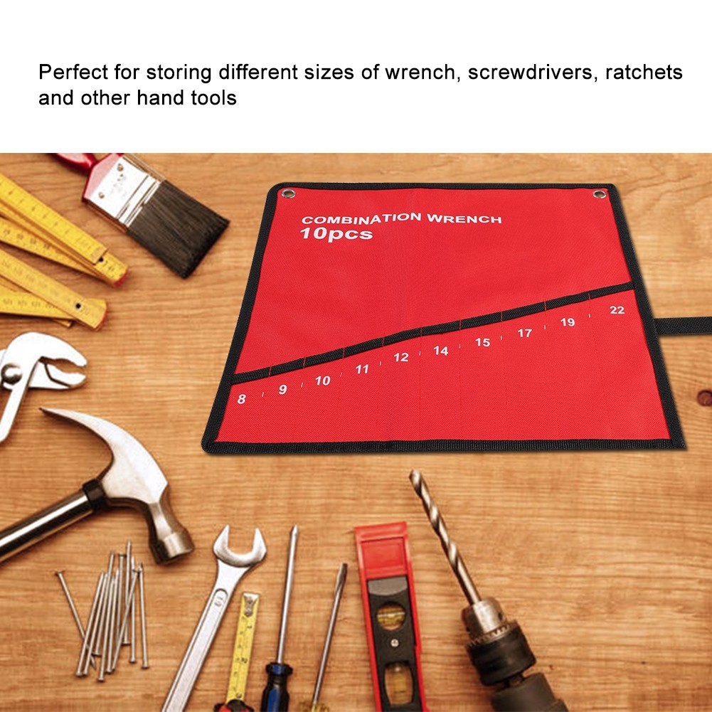 Multi Pocket Tools Storage Bag Spanner Plier Wrench Holder Canvas Organi