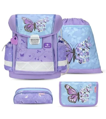 Belmil Schulranzen Set Classy 4-tlg 403 Purple Blue Butterfly Schmetterling