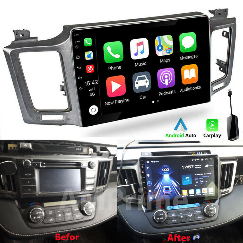 For Toyota RAV4 2013-2018 Apple Carplay 10.1" Car GPS Stereo Radio Android 11