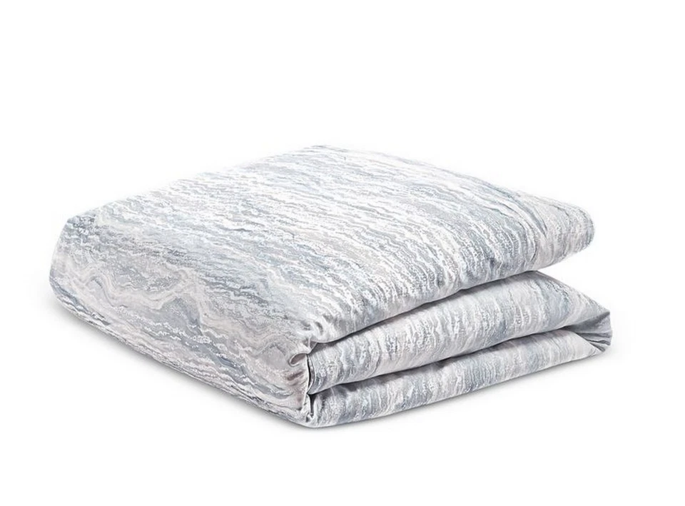 Hudson Park Collection Marble Wave Duvet Cover King + 3 Euro Shams $1025 Grey - Image 3 of 4