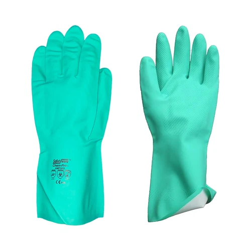 Safetyware Chemical Resistant Flocklined Nitrile Kitchen Dishwashing Work Gloves - Picture 7 of 7