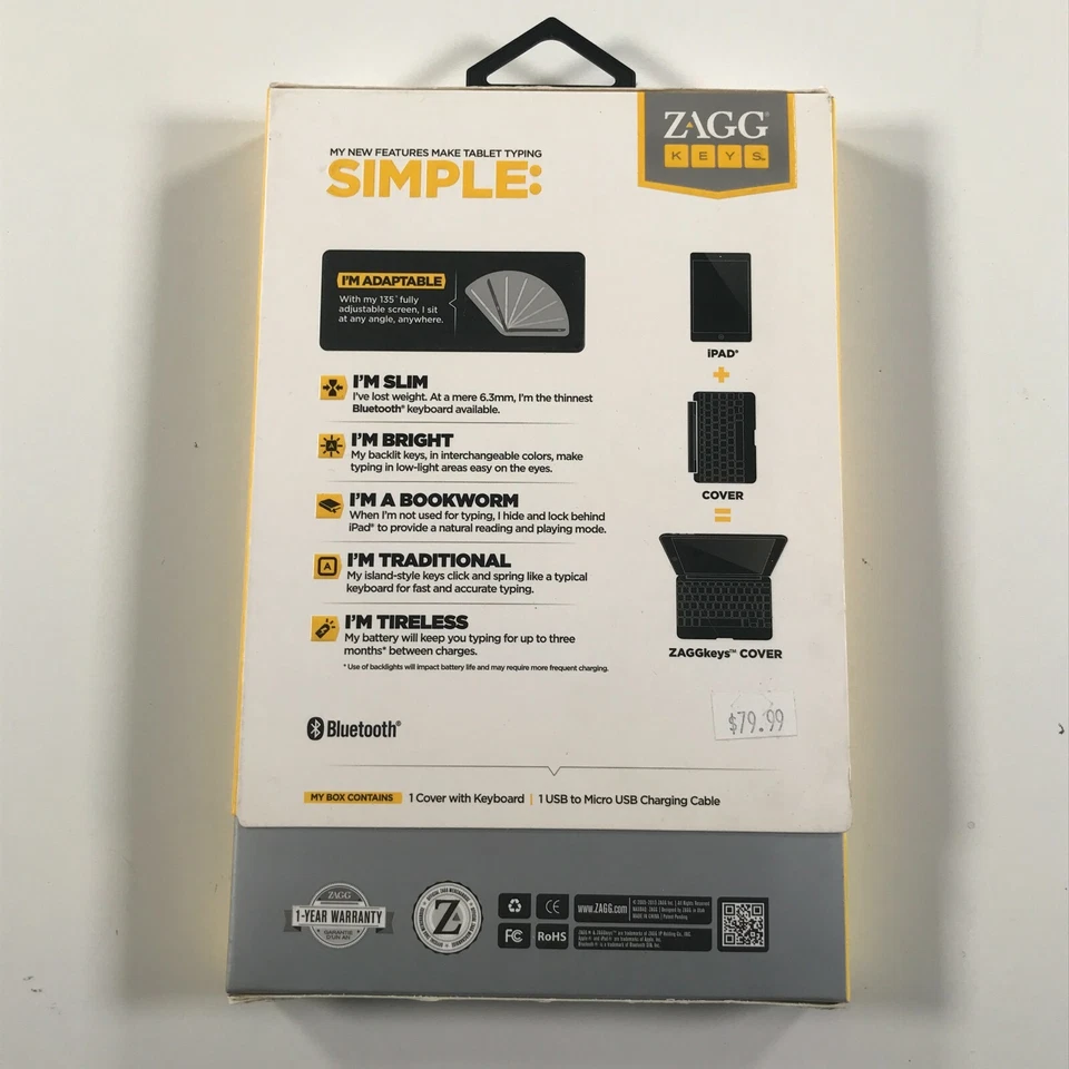 ZAGGkeys Quick Snap Magnetic Keyboard Cover for Apple iPad Mini 1 and 2 2 - Image 4 of 4