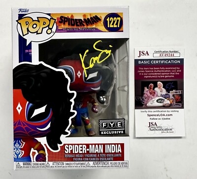 Karan Soni Signed Spider-Man India Funko Pop! #1227 Spider-Verse With JSA COA