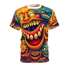 All Over Print Psychedelic DMT Rave T Shirt Unisex Adult Colorful Trippy Tee