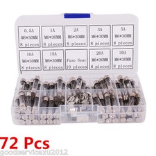 72 Piezas PC + Aleación de Zinc Coche Camión Eléctrico Surtido Kit Hoja Fusible Tubo de Vidrio