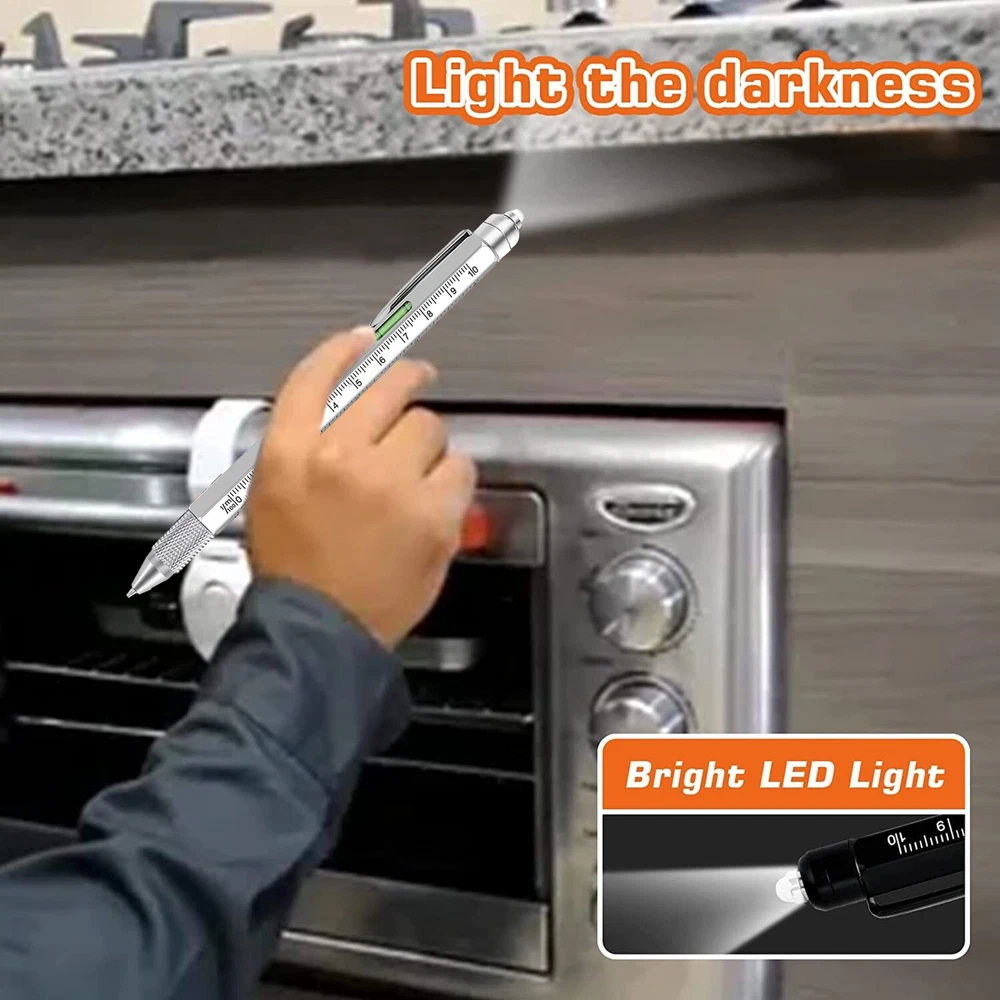 9-in-1 Multi Tool Pen with LED Light, Touch Head & Bottle Opener 9-in-1 Multi Tool Pen with LED Light, Touch Head & Bottle Opener
