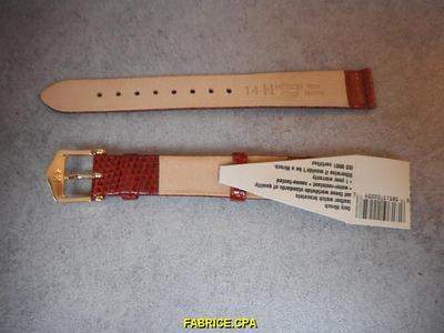 Bracelet De Montre Hirsch Lizard Taille 14 Bordeaux - Neuf Avec étiquettes, Cuir Lézard