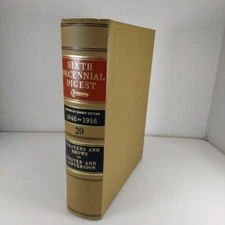 American Digest System Sixth Decennial Edition Vol 29 1946-1956 West Publ. HC