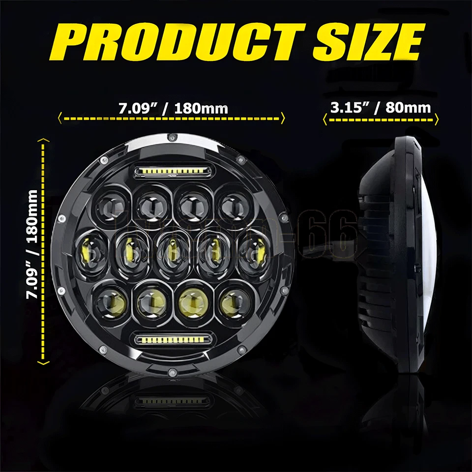 Par de faros LED redondos de 7 pulgadas DRL proyector lámpara para Jeep Patriot 2008-2016 Foto 2 de 4