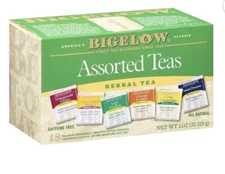 Bigelow Assorted Herbal Teas Variety Pack, Caffeine-Free Tea Bags, 18 Count