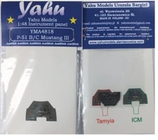 Yahu Models 1/48 P-51B/P-51C Mustang III Instrument Panel for ICM/Tamiya