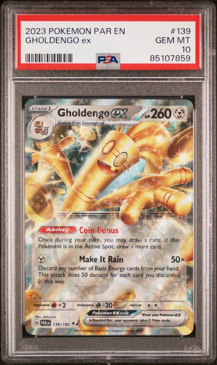 PSA 10 Gholdengo EX 139/182 Pokémon Card Paradox Rift HOLO PSA 10 Gholdengo EX 139/182 Pokémon Card Paradox Rift HOLO