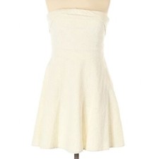 Pins & Needles Womens Dress Cream Strapless Lined