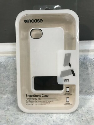 New Incase CL59898 Snap Hard Case for Apple iPhone 4S/4  White Black with Stand