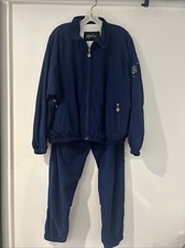 VTG Kaelin Track Suit Two Piece Womens Navy blue Zipper Cuff Jogger Pants Sz L