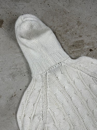 Maglione vintage Y2K pelliccia sintetica maglia cavo zip intera con cappuccio avanguardia archivio raro - Foto 16 di 16