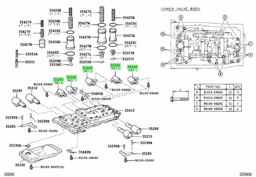 Toyota Lexus Land Cruise GS IS LS LX 35240-50030 VALVE SOLENOID(S3) Genuine OEM - Picture 6 of 6