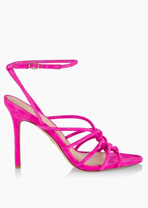 Veronica Beard Hot Pink Fuchsia Aneesha Suede Stiletto Heel Sandals Womens 7.5