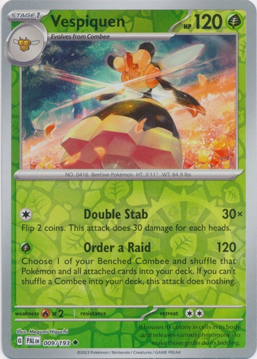 Reverse Holo Vespiquen 009/193 Uncommon Paldea Evolved Pokemon TCG