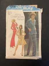 Simplicity 7129 Pattern Jacket Pantskirt Pants Size 12 Misses Precut Vintage 75