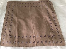 Ferrell Reed Vintage 100 Cotton Tan Teardrops Pocket Square   1114