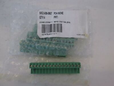 Wire-Board Connector, 409-0837, Zone 11, 16 Position, New, Lot of 4