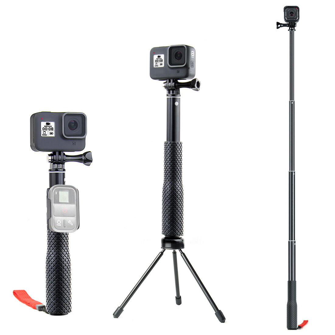 Ajustable color Aplaudir Palo selfie monópode extensible con montaje adaptador de trípode para GoPro  Hero 11 10 9 | eBay