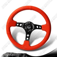 Nrg 350mm 3.5deep Dish 6-hole Red Leather Black Spoke 14 Racing Steering Wheel Nrg 350mm 3.5deep Dish 6-hole Red Leather Black Spoke 14 Racing Steering Wheel
