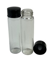 144 piezas 2 frascos de vidrio Dram transparentes [17 mm X 60 mm] con tapas de revestimiento de cono