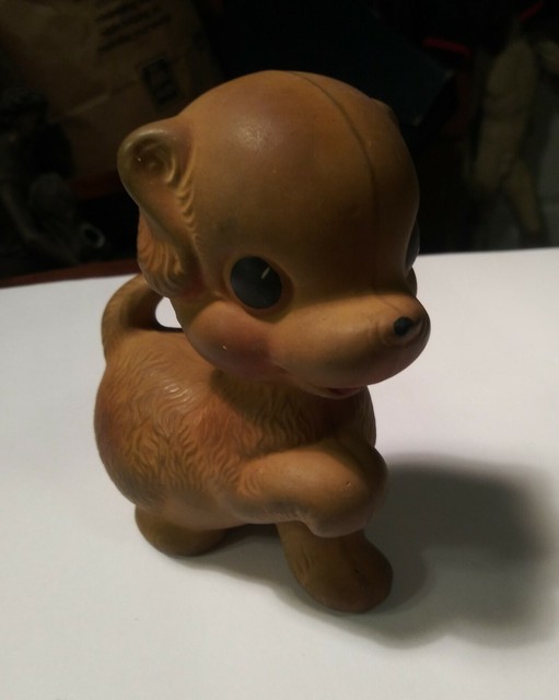 Vintage Rempel Soft Rubber Puppy Dog Squeak Toy Akron Ohio Older Style