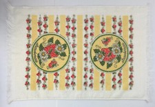 Strawberry Kitchen Hand Towel W/Fringe Retro Vintage Cottage Core