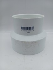 NIBCO PVC DWV Hub x Hub Reducing Coupling 4 in x 3 in White Corrosion Resistant