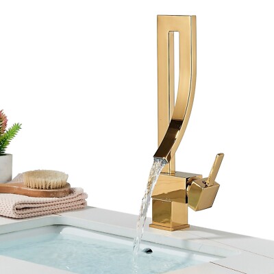 Gold Single Hole Bathroom Sink Faucets