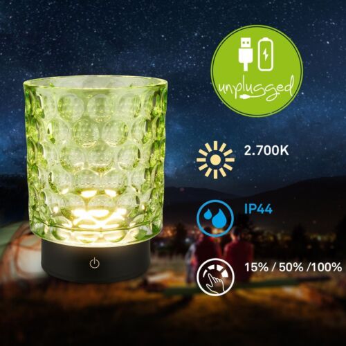 LED Table Lamp Mini Glass Deco Light Patio Rechargeable Battery IP44 Dimmable - Picture 6 of 33
