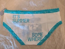 NWT Aerie It's Summer Some Where White Boybrief Undies, Size L