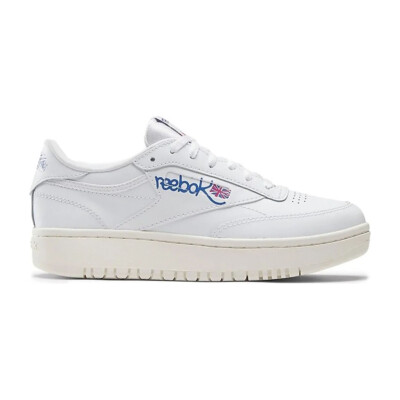 Reebok Women's Club C Double White/Chalk/Blue Platform
