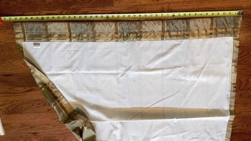 CROSCILL 86 X 41 PANELS TAN GOLD LINED VGC CURTAINS - Picture 7 of 10