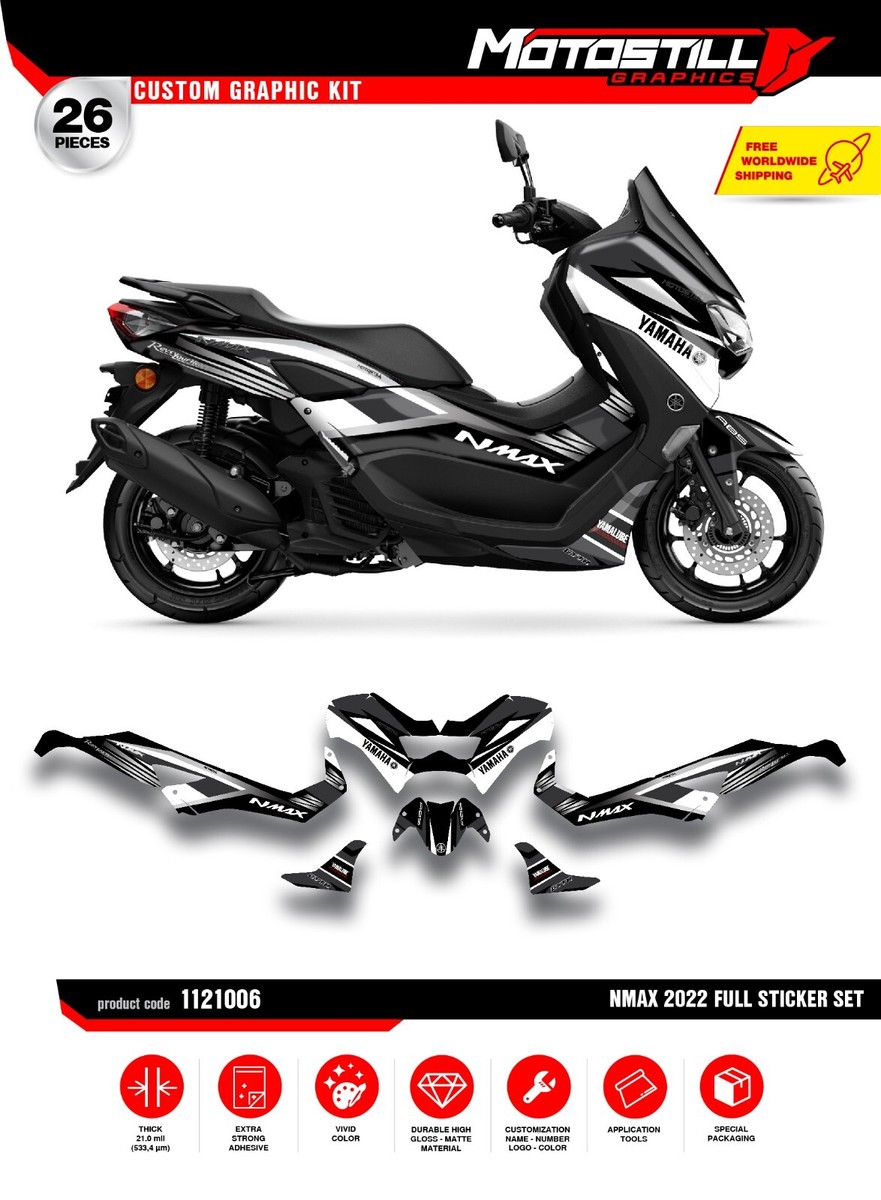 YAMAHA NMAX 125cc-155cc (2021-2022) GRAPHIC STICKER DECAL KIT | eBay