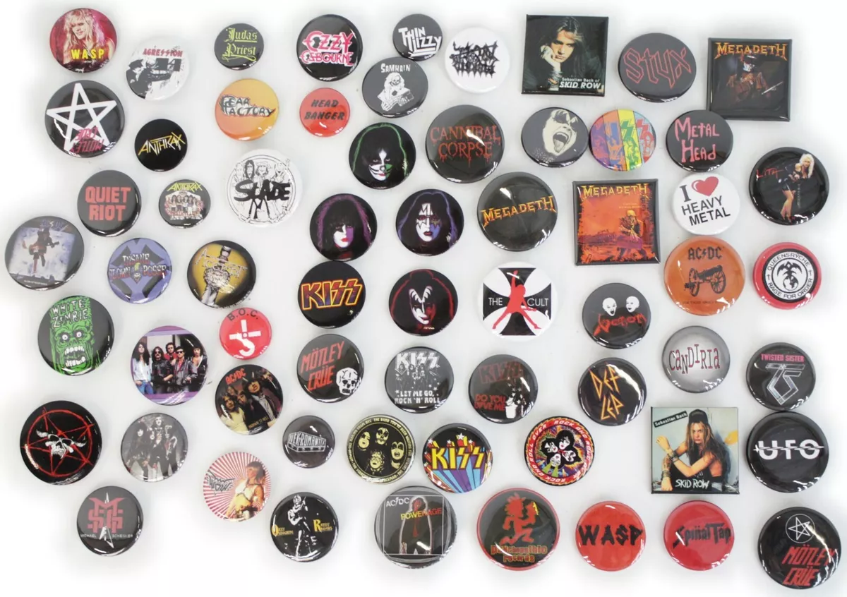 HEAVY METAL Music Band Buttons Pins Badges OVER 60 DESIGNS Mix & Match Gifts