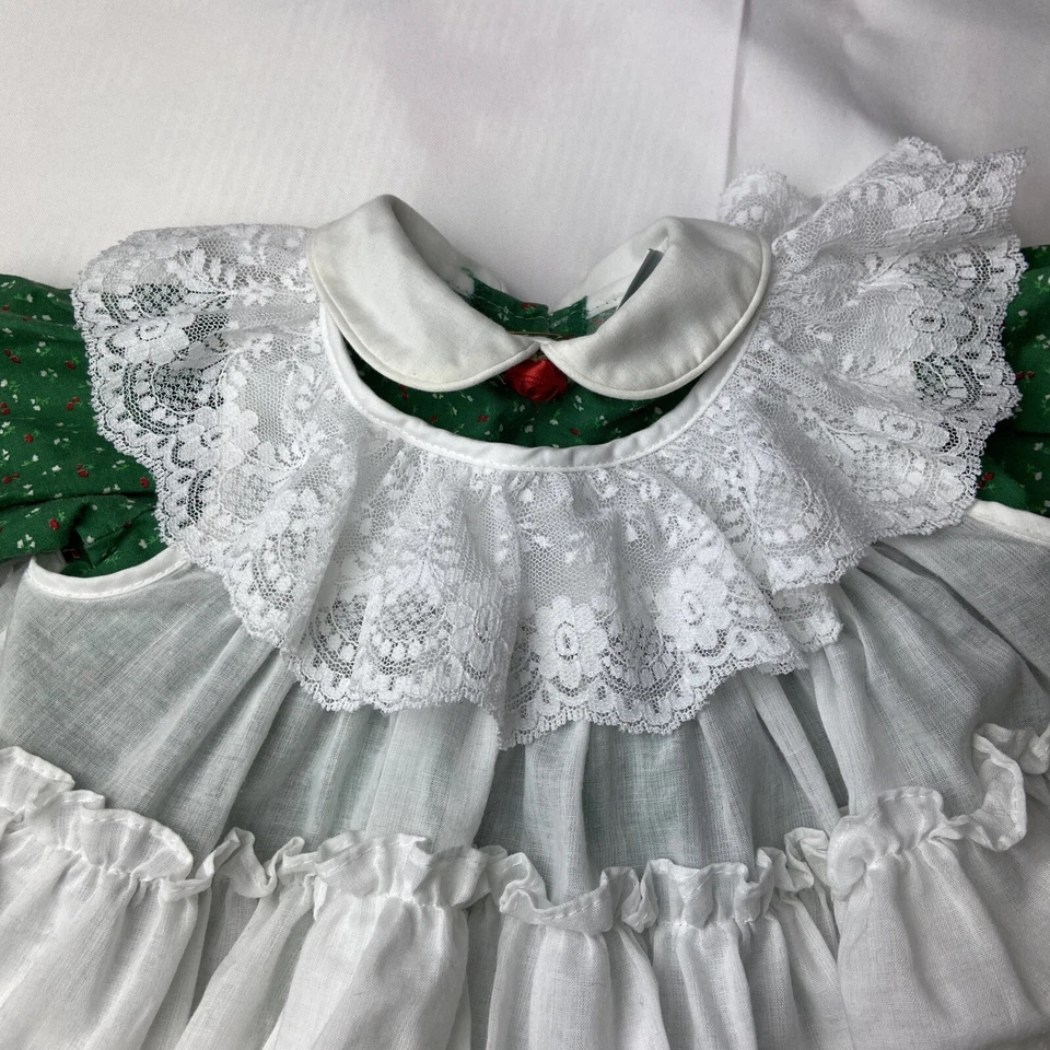 De Colección Vestido Bryan Fiesta Delantal Delantal Volantes Encaje Flor Círculo Completo 2 piezas 12-18 meses Foto 2 de 4