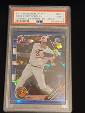 Adley Rutschman 2019 Bowman Chrome Draft Blue Sapphire/99. PSA 9