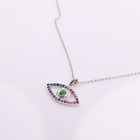 Sapphire Evil Eye Pendant Green Tsavorite Natural Stones Sterling Silver 925 — photo 7