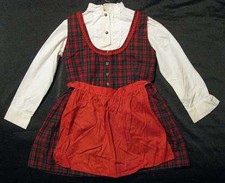 VTG ORIG 1971 BAVARIAN CHILD'S DIRNDL 3 PCS W/APRON 7 YR OLD CHILD'S SIZE 70/128