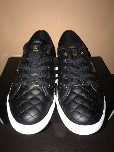 womens black quilted sneakers