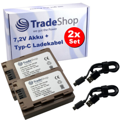 2x Kamera-Akku 7,2V USB-C NTC V1 für Sony A1, A7C, A7 III, A7R3, A7R Mark 3