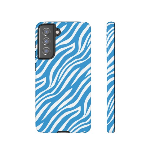 Light Blue Zebra Print Phone Case, for iPhone, Samsung Galaxy, Google Pixel - 第 240/243 張圖片