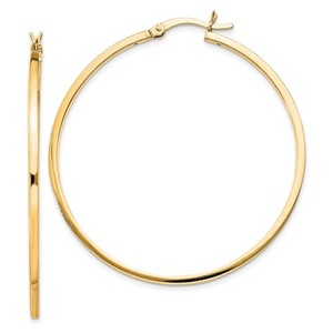 Authentic Sterling Silver Flash Gold-plated Hoop Earrings L-45 mm, W-45 mm
