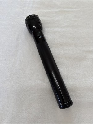 VTG Mag-Lite 3 D-Cell Battery Flashlight Black Extra Bulb EUC