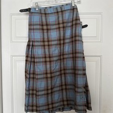 VTG 100 Pure New Wool Hyland Kilt Scotland Plaid Tartan Plaid Sz 28 Adjustable