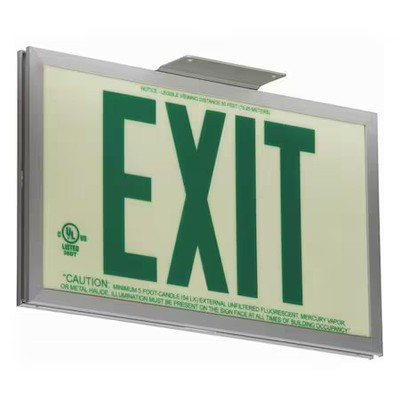 Zoro Select Gran11412 Exit Sign, 7 1/2 In X 13 In, Plastic,  Gran11412,